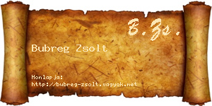 Bubreg Zsolt névjegykártya